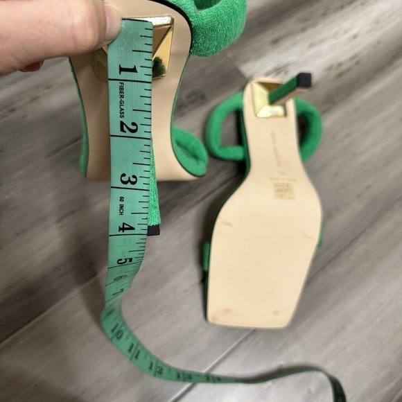 New In Box Good American Terry Cloth Square Toe High Heel Women's Green Size 12 - Picture 6 of 7